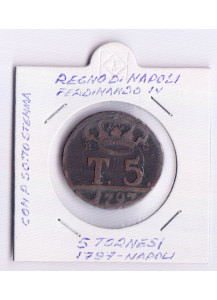 1798 - FERDINANDO IV 5 Tornesi 1798 MB+